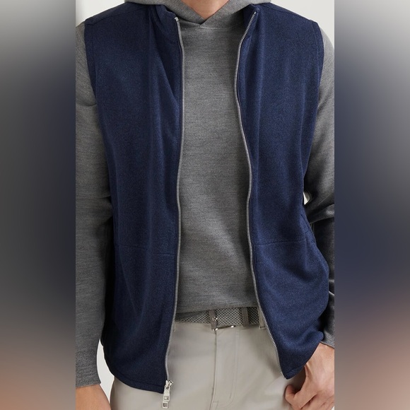 Peter Millar Navy Blue Crown Sweater Fleece Vest MS25K61 Full-Zip - Picture 2 of 5